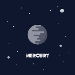 Wall Mural - mercury on space background