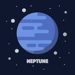 Wall Mural - neptune on space background
