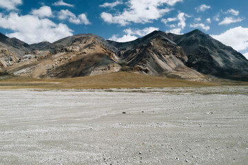 Wall Mural - Aerial photography of dry riverbeds and mountains in Tibet