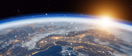 Global connection The best in the world of wireless connections Best Global Business Internet Ideas from Artificial Intelligence Concept Set. Elements of this image furnished by NASA.