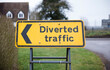 Diverted traffic sign, UK road signs