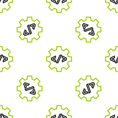Line Web design and front end development icon isolated seamless pattern on white background. Vector