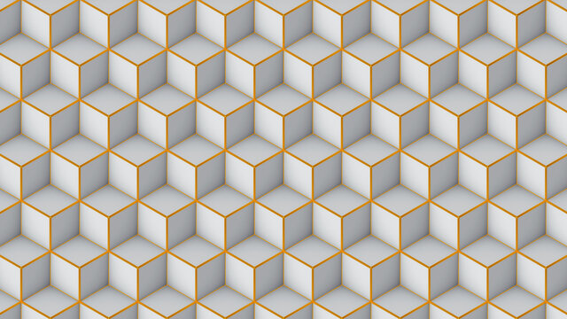 Isometric cubes seamless pattern. 3D render cubes background