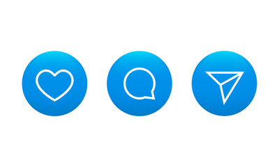 Poster - Like, Comment, and Share. Minimalist 3d Social Media Icons