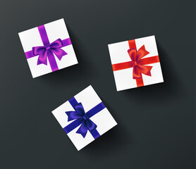 Gift boxes isolated on dark background