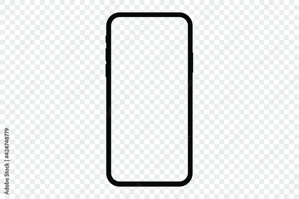 Realistic mobile phone frame only mockup, template. Isolated stock ...