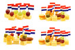 Dutch cheese snacks on a white background