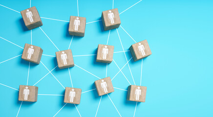 Wall Mural - business network and teamwork, concept
