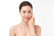 © kitthanes - Beautiful young asian woman with clean fresh skin on white background, Face care, Facial treatment, Cosmetology, beauty and spa, Asian women portrait