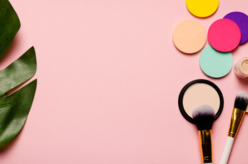 Wall Mural - Make-up products that even out skin tone and complexion. View from above. View from above.