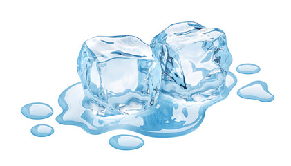 Wall Mural - melting ice cubes isolated on white background