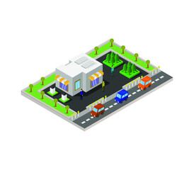 Poster - Isometric supermarket