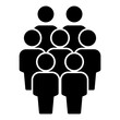 nsui7 NewSimpleUserIcon nsui - english - 7 people icon . crowd team group silhouette - human figure . membership . visitors - simple isolated on white background . square xxl g10438