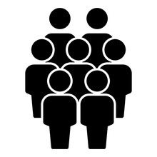 Nsui7 NewSimpleUserIcon Nsui - English - 7 People Icon . Crowd Team Group Silhouette - Human Figure . Membership . Visitors - Simple Isolated On White Background . Square Xxl G10438