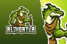 Monster Alligator Mascot Logo Template