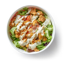 Caesar Salad With Fried Chicken Meat