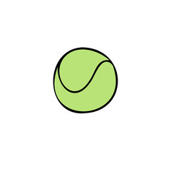 Wall Mural - Vector hand drawn doodle sketch colored tennis ball isolated on white background