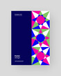 © Nick Risky - Abstract Placard, Poster, Flyer, Banner Design. Colorful illustration on vertical A4 format. Flat geometric shapes. Decorative ornament backdrop.