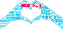 Intersectionality Word Cloud On A White Background. 