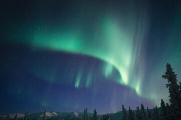aurora in the mountains