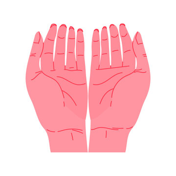 Gesture with two hands together. Vector hand illustrations.