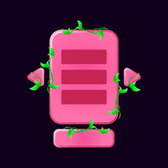 Wall Mural - set of pinky nature leaves game ui board pop up for gui asset elements vector illustration