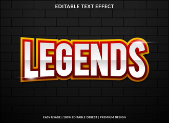 Poster - legends text effect template design with bold style and abstract background use for business brand l