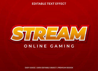 Poster - stream text effect template design with bold style and abstract background use for business brand lo