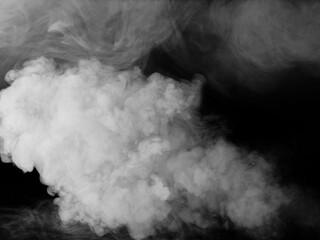 Leinwandbilder - White smoke texture on black background