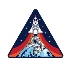 astronot badge / patch design logo