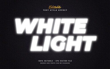 Wall Mural - bold white text style with glowing light effect. editable text style effect