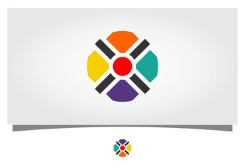 Wall Mural - circle and square colorful vector logo