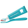 Vector isolated object illustration oral dental care toothbrush and toothpaste