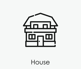 Poster - House vector icon.  Editable stroke. Linear style sign for use on web design and mobile apps, logo. Symbol illustration. Pixel vector graphics - Vector