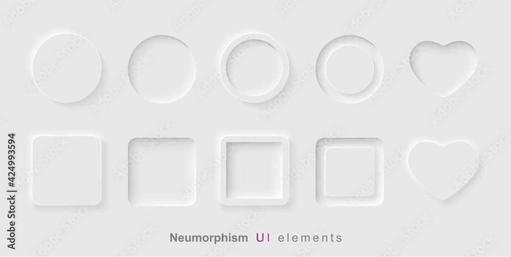 User interface elements for mobile app. Neumorphism User interface ...