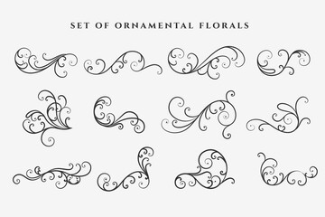 Wall Mural - decorative floral swirl ornaments elements set