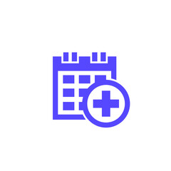 Poster - medical appointment, schedule icon on white