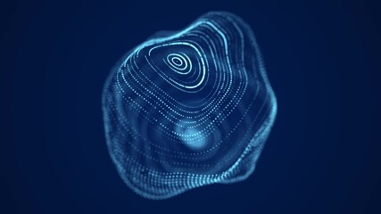 Poster - blue sphere consisting of points. modern wireframe elements. technology grid sphere. 3d rendering.