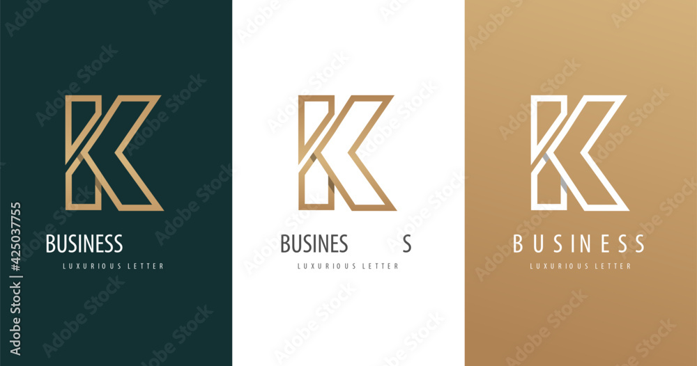 Premium luxury letter initial K logo design vector illustrations Stock ...