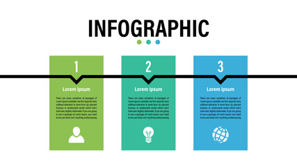 Wall Mural - Infographic design business concept vector illustration with 3 steps or options or processes represent work flow or diagram or web button banner