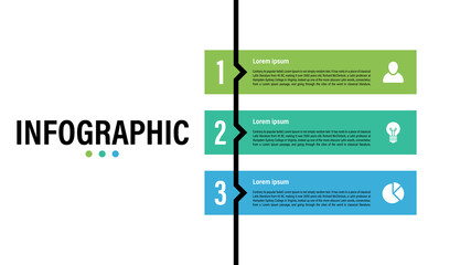 Wall Mural - Infographic design business concept vector illustration with 3 steps or options or processes represent work flow or diagram or web button banner