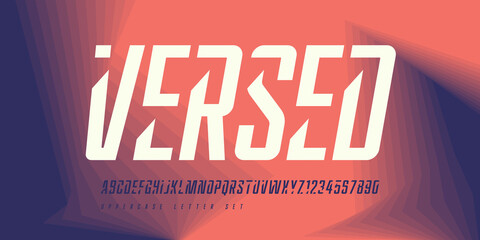 Wall Mural - Vector stylish sans serif font, uppercase letter set, alphabet, typography