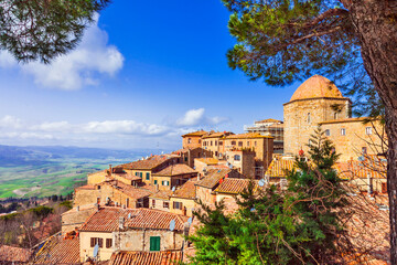 Wall Mural - Historic medieval towns (borgo) of Tuscany, Volterra. Italy travel and landmarks