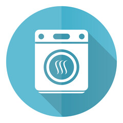 Poster - Dryer machine, laundry blue icon, flat design vector illustration in eps 10 for webdesign and mobile applications