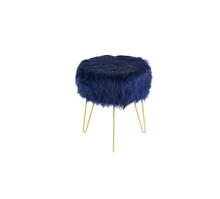 Fur Chair Blue Christmas Decoration Isolated On White Background With Clipping Path