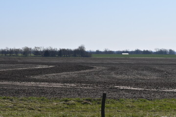 Canvas Print - Plowed Farm Field