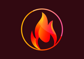 Fire flame vector Icon illustration design template