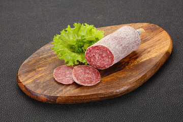 Italian dry Saliami pork sausage