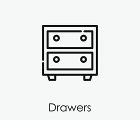 Poster - Drawers vector icon.  Editable stroke. Linear style sign for use on web design and mobile apps, logo. Symbol illustration. Pixel vector graphics - Vector