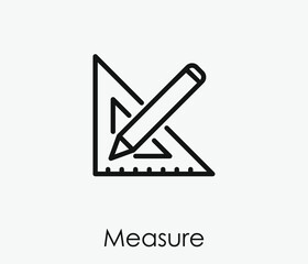 Poster - Measure vector icon.  Editable stroke. Symbol in Line Art Style for Design, Presentation, Website or Apps Elements. Pixel vector graphics - Vector